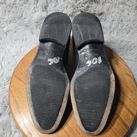 Ecco Vitrus III Men Size 7-7.5/41 Loafer Retro Black Formal Leather Comfort Shoe - Picture 7 of 11
